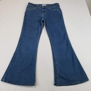 Madcap England Jeans Womens 32 Blue Flare Jeans Chewed Hem Denim